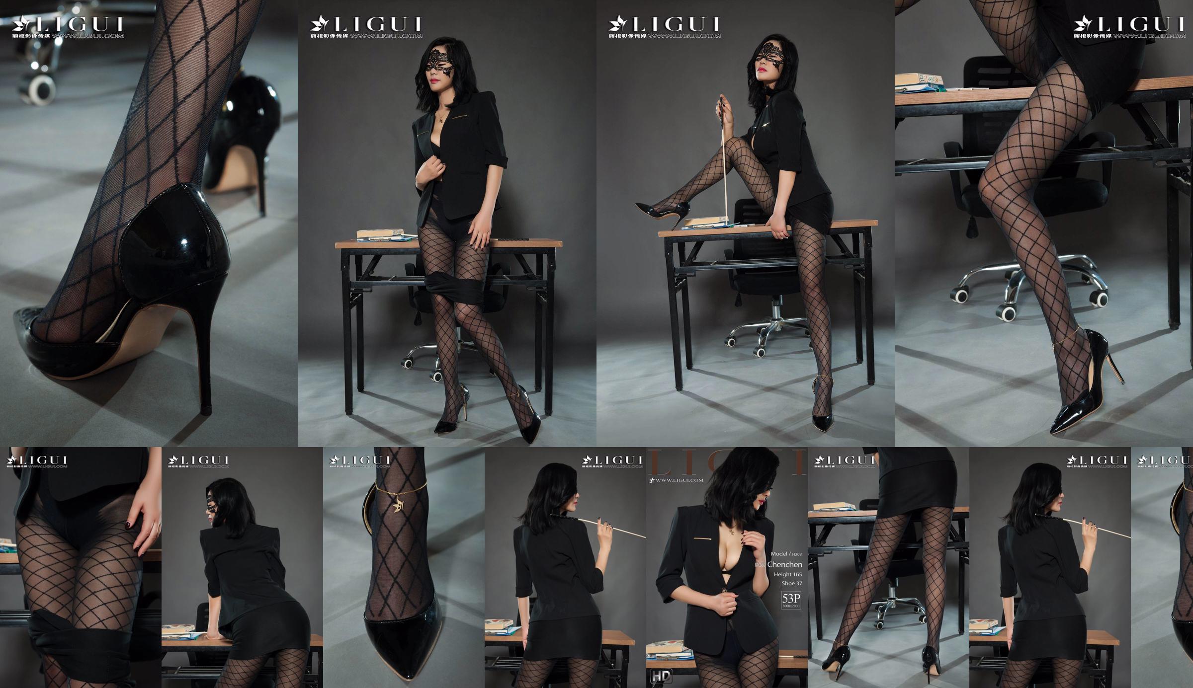 각선미 모델 Chen Chen "Black Silk Milf"[Ligui Liguil] 인터넷 뷰티 No.aed5ce 페이지 1